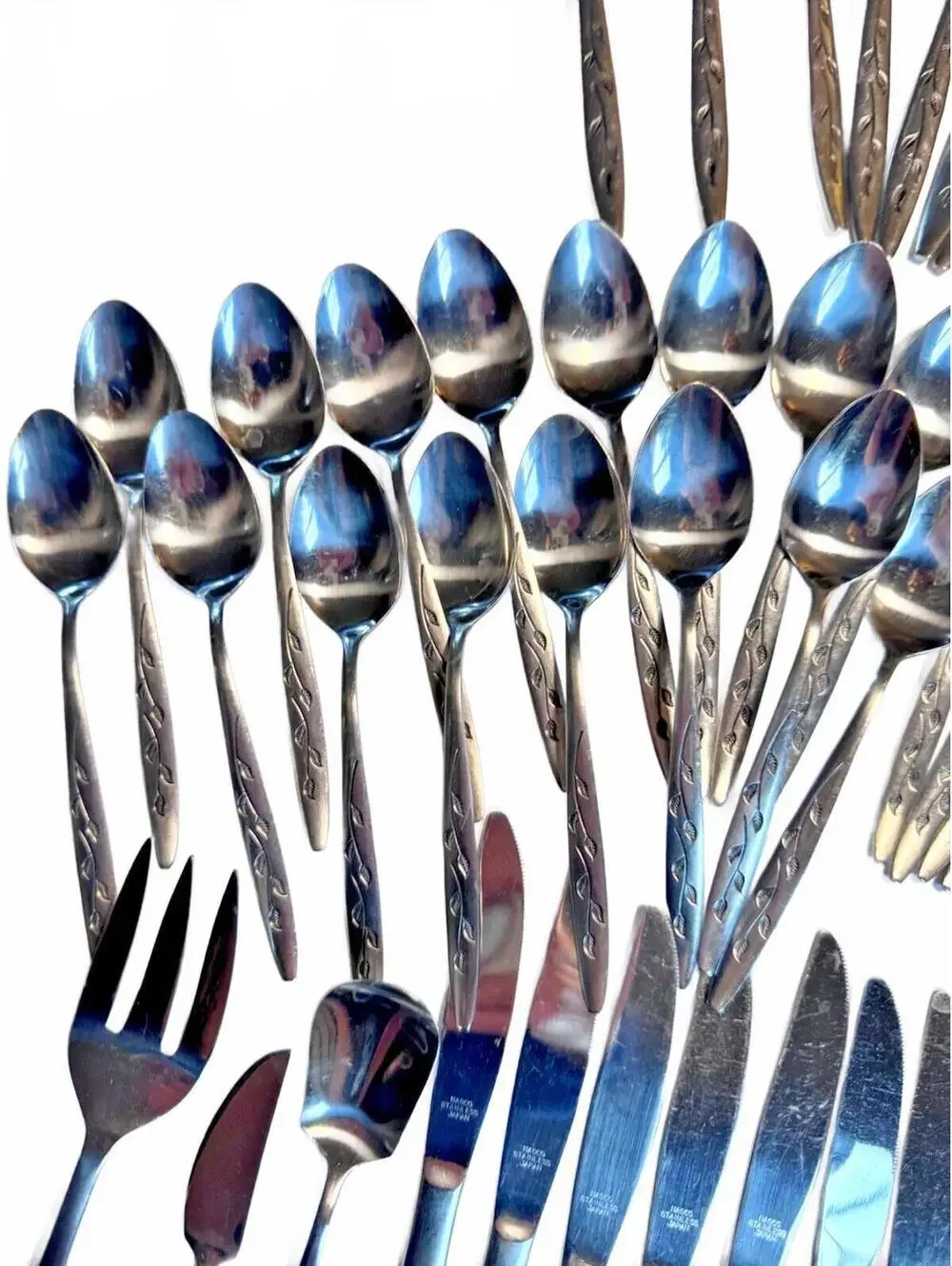 Vintage Nasco Lot of 50 Stainless Steel Flatware Haiti Design